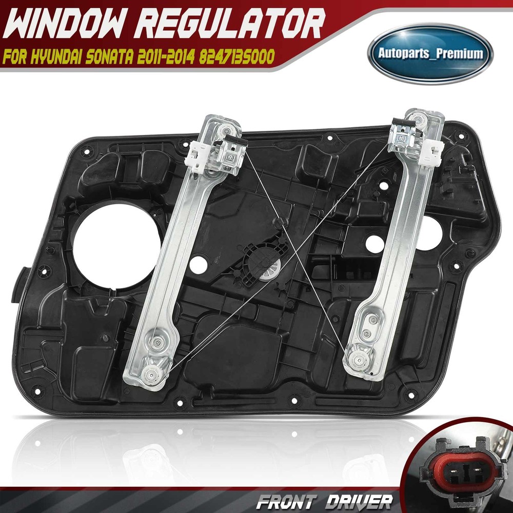 Front Left Power Window Regulator w/ Panel & Motor for Hyundai Sonata 2011-2014