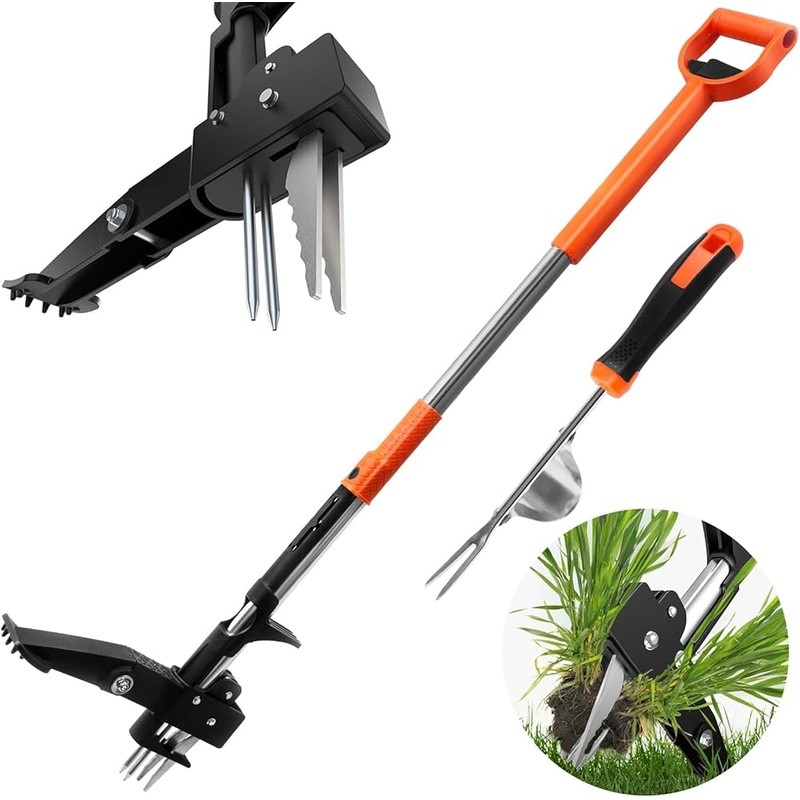 2-Pack Adjustable Weed Puller Tool Kit Heavy Duty Easy Eject Garden Weeder New
