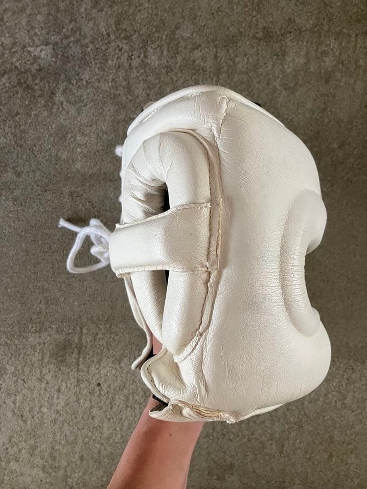 Winning FG-5000 White Leather Full Face Headgear Medium Lightweight