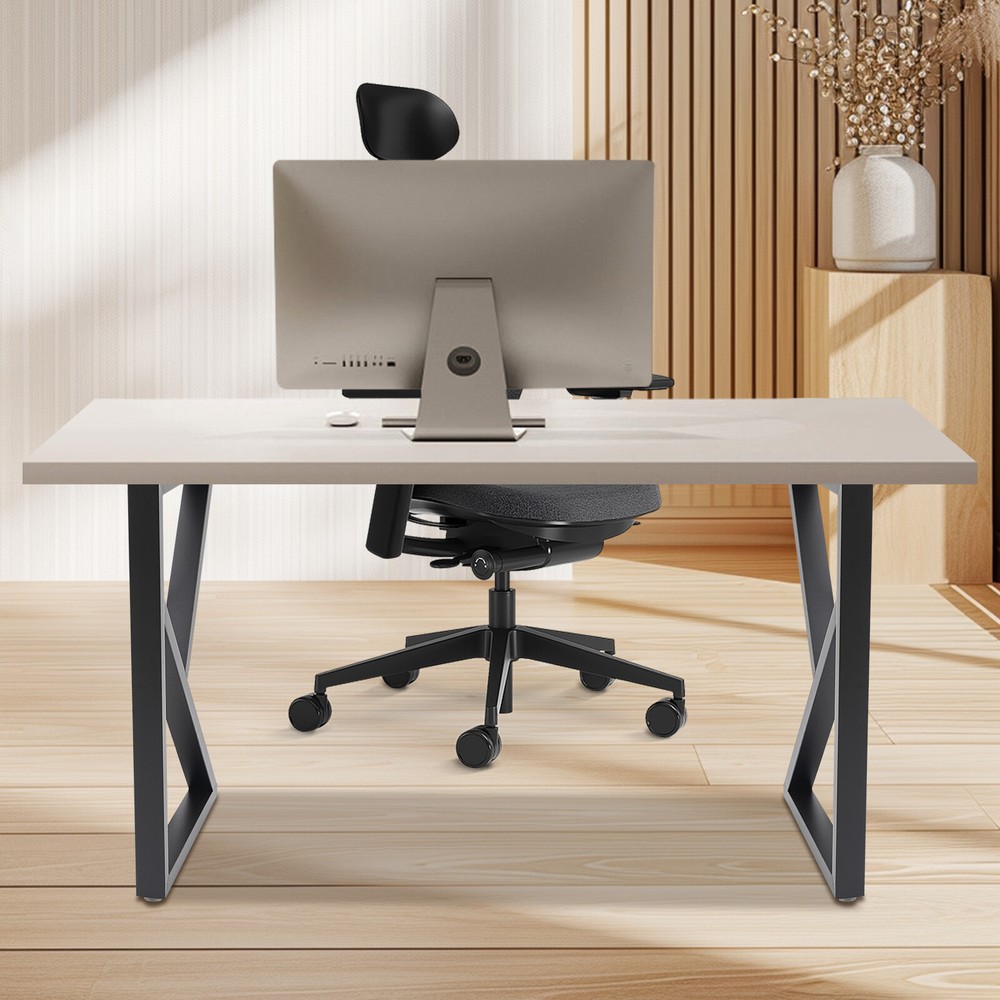Table Leg Metal Dining Coffee Bench, K-Shaped, With 4 Adjustable Plastic Pads