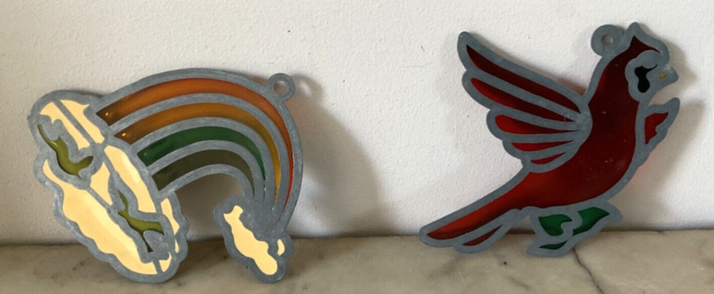 Rainbow/Cloud & Readers Digest Cardinal Window Suncatchers