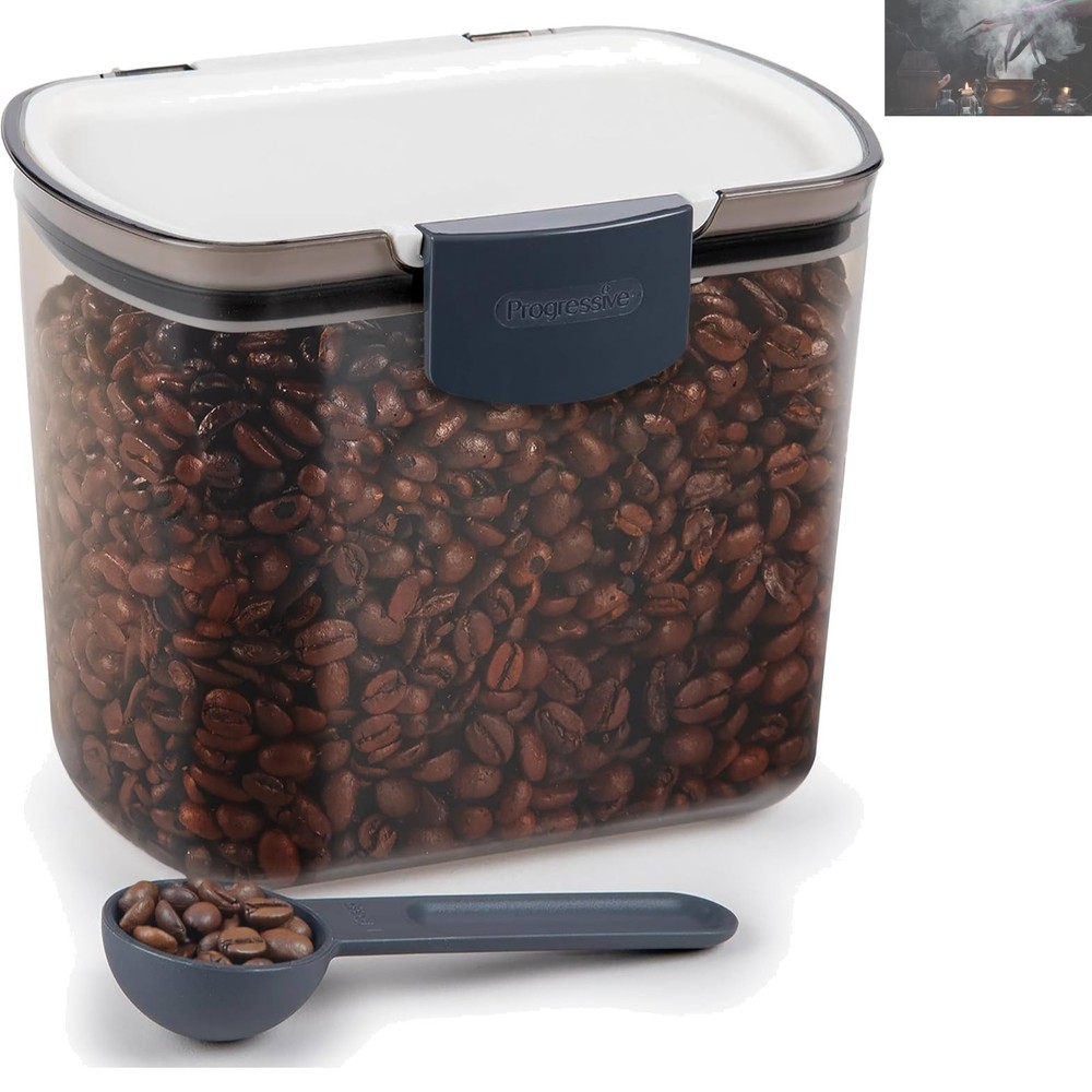 Keep Coffee Fresh: 1.5-Quart Airtight Storage Container with Easy-Catch Latch