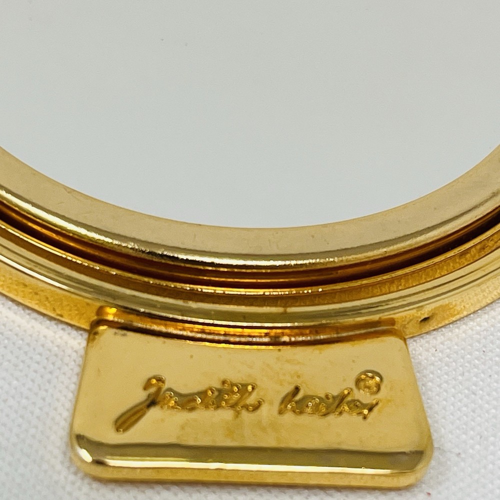 Judith Leiber Gold Compact Mirror Double Sided Makeup Purse Mirror