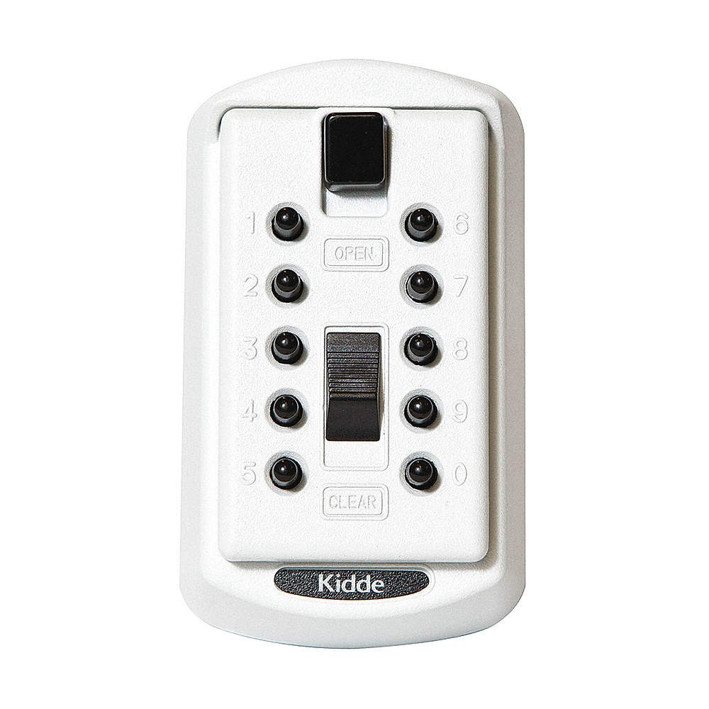 KIDDE 1413 Lock Box,White,Surface,PushButton,2 Keys 45EU95