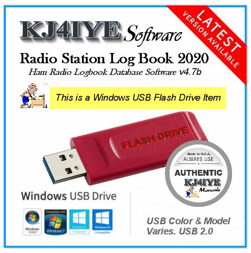 Computer Radio Log Book Database Software v4.7b on USB Flash Drive - KJ4IYE