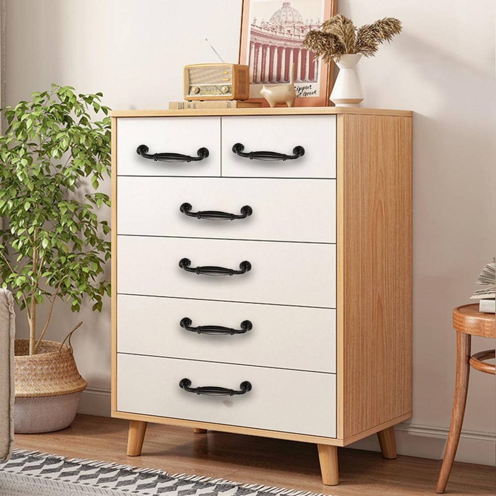 Drawer Handles, 10pcs Hardware Pull Handle Kitchen Cabinet Handles, Matte Bla...