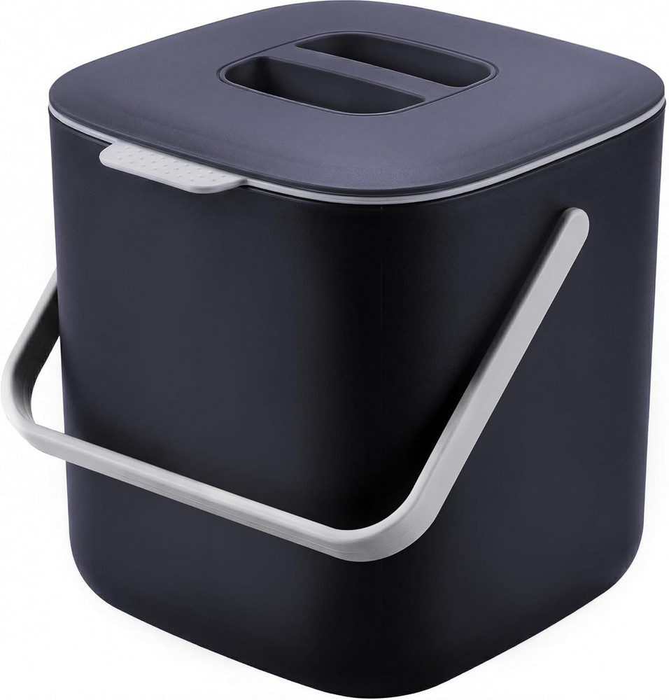 Compost Bin Kitchen, Sealed Countertop Compost Bin，No Filter Required, 0.7Gal In