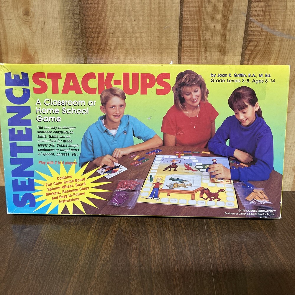 Sentence Stack-ups Board Game For Learning Grade Levels 3-8