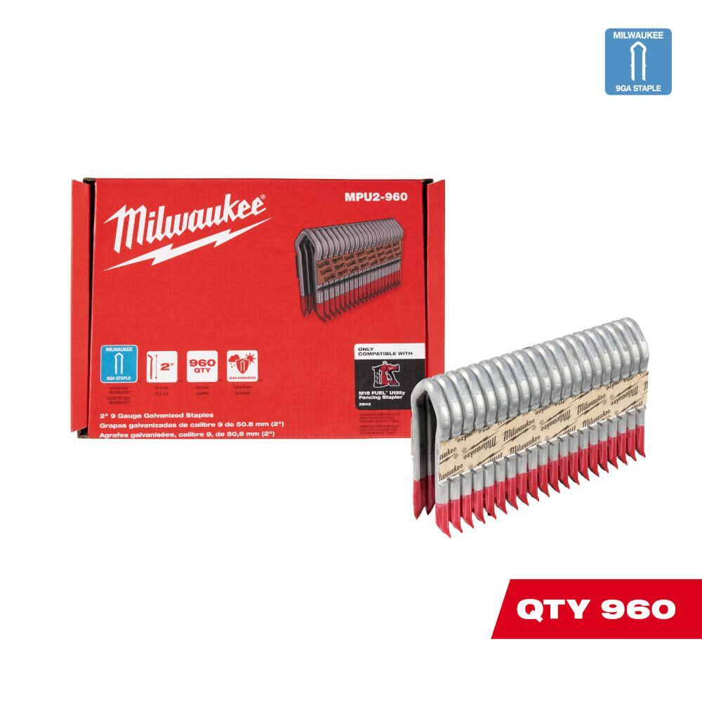 Milwaukee Galvanized Staples 2'' 9 Gauge