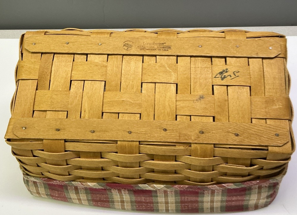 Longaberger Large Desktop Basket With Plastic Liner and protector