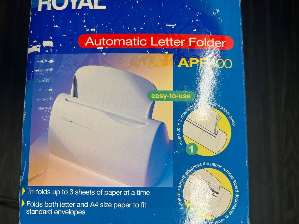 Royal APF300 Automatic 3-Sheet Letter Folder 1500 Sheets Per Hour Tested Clean