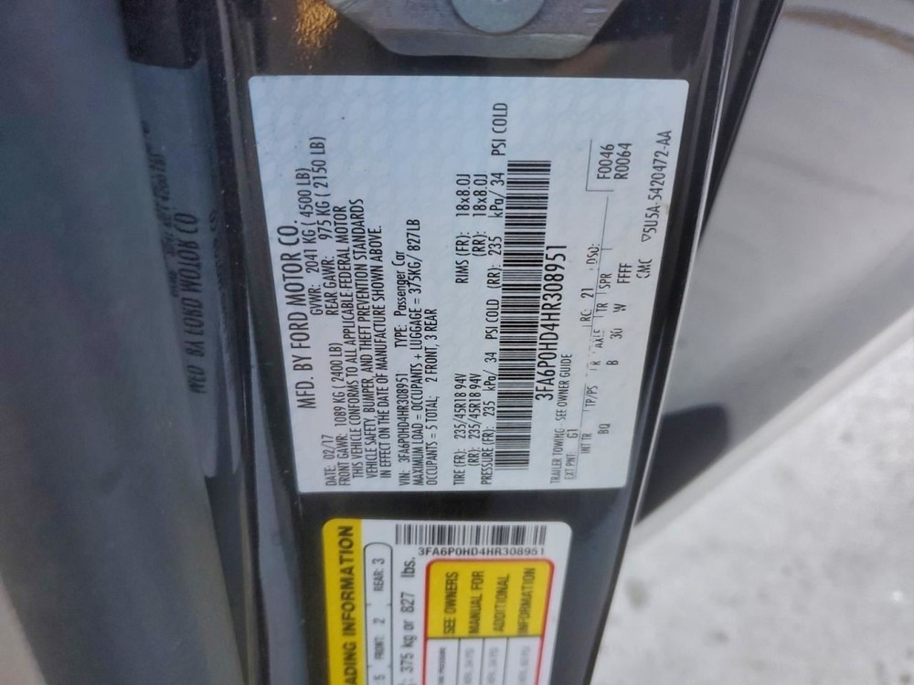 Fuse Box Engine Without Rain Sensor Fits 17-20 FUSION 4945012