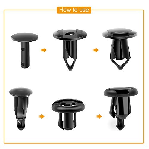 Universal Plastic Fender Clips,200 Pcs Push Bumper 810 Clips + 41 Tools