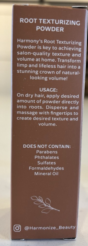Harmonize Beauty Root Texturizing Powder Instant Root Volume Boost 0.32oz NIB
