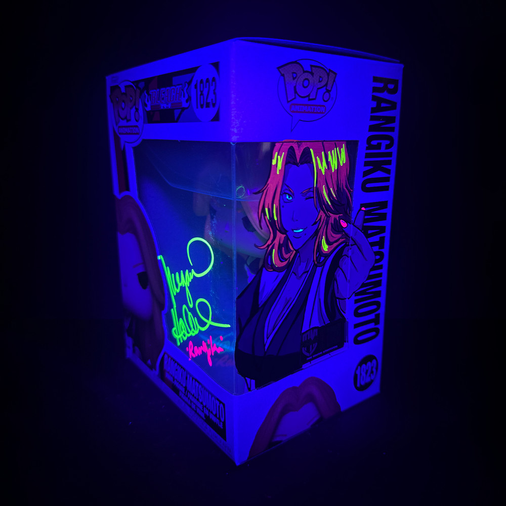 Funko Pop! Bleach - Rangiku #1823 Signed - Custom Box Art [GITD] + Soft Protect