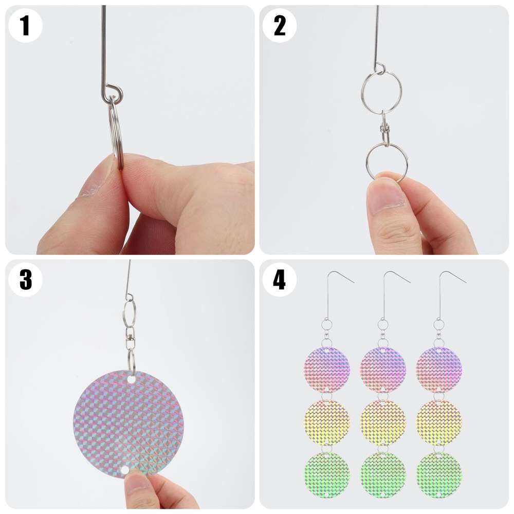24PCS Reflective Bird Repellent Discs Hanging Rotator Deterrent Keep Away Set 3"