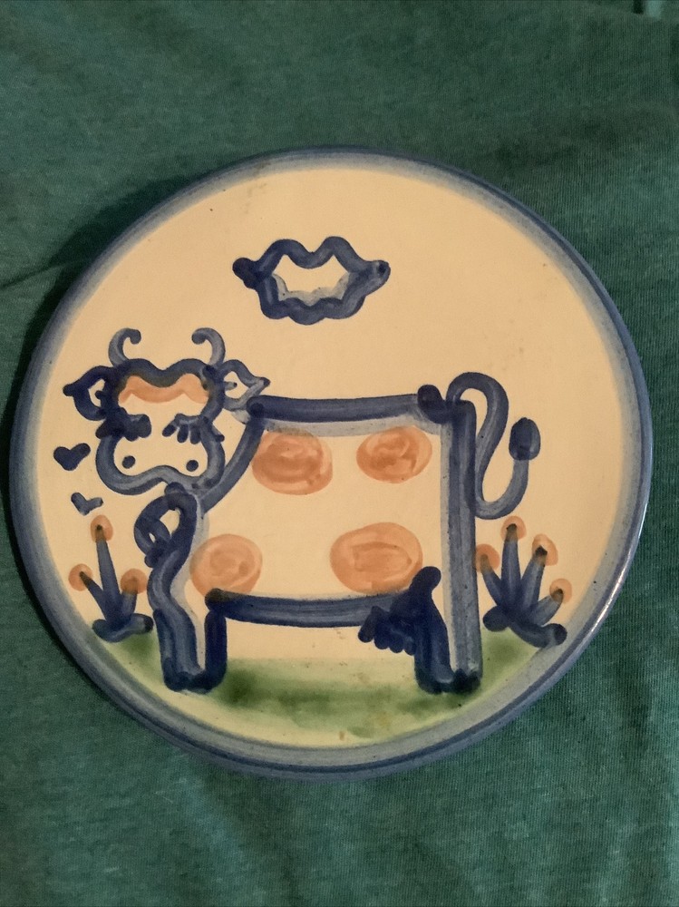 M A Hadley Pottery Cow Trivet