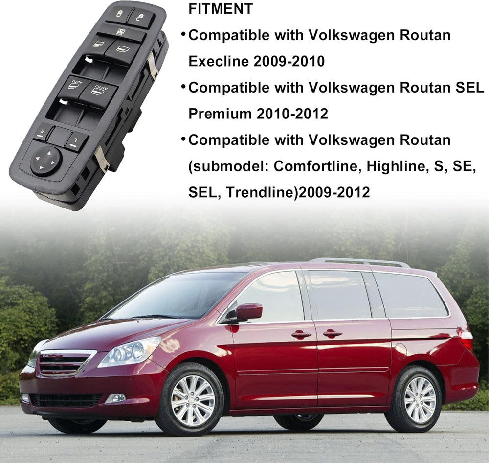 Driver Left Master Power Window Switch for Volkswagen Routan 2009–2012 Electric