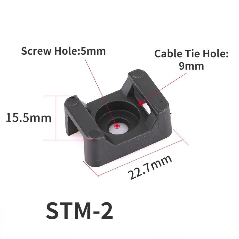 Cable Zip Tie Base Clips, Screw Mount Saddle Cradle Fixing Clips Holders