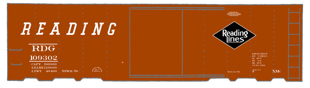 K4 HO Scale Decals Reading 40 Ft Boxcar White Diamond Logo