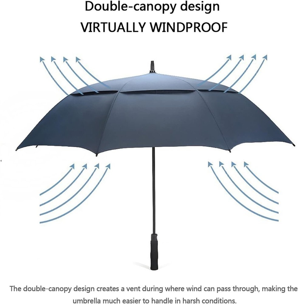 Stylish Automatic Open Golf Umbrella - Windproof, Double Canopy & Lightweight