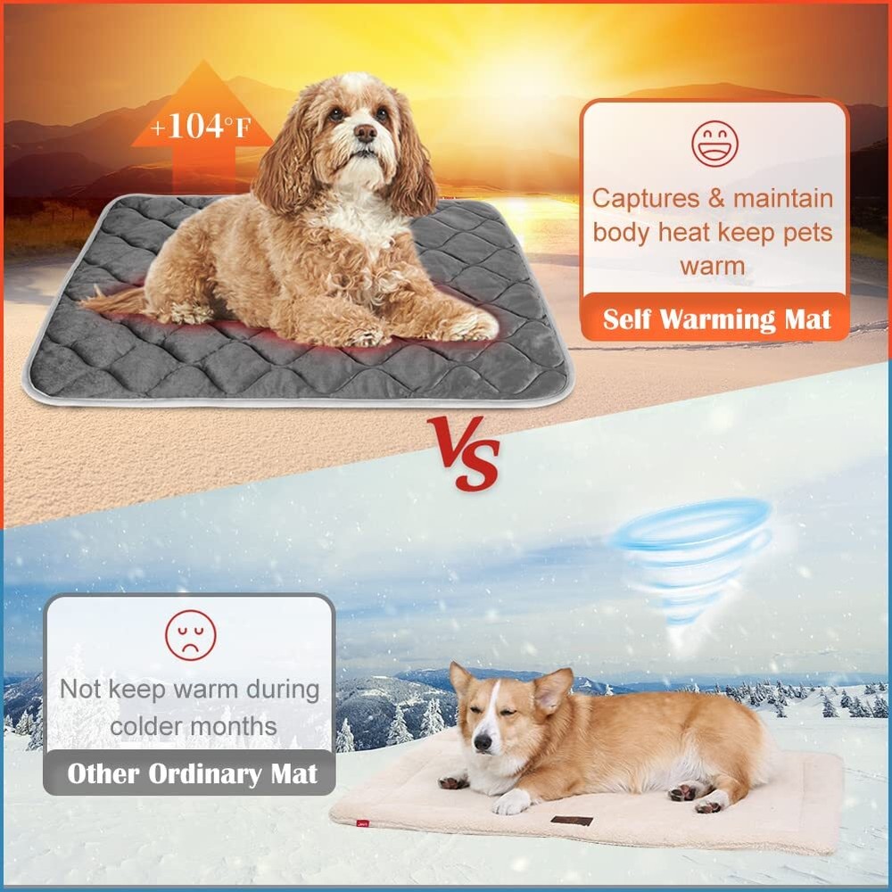 Self Warming Cat Bed Self Heating Cat Mat Thermal Pet Bed Mat Self-Warming Do...