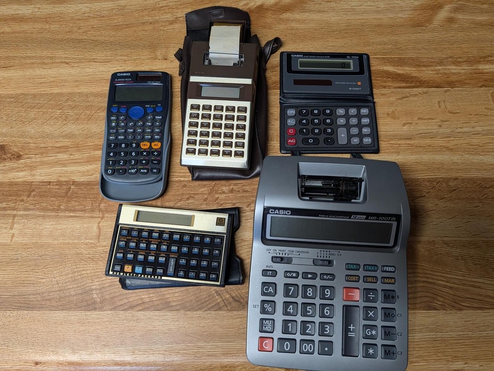 Vintage Casio and Hewlett-Packard Scientific Calculators Collection