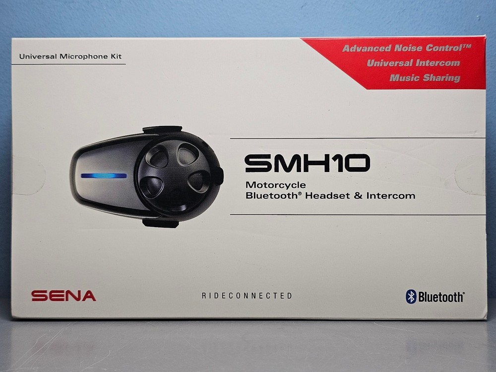 Sena SMH10 Motorcycle Bluetooth Headset & Intercom Universal Microphone Kit New!