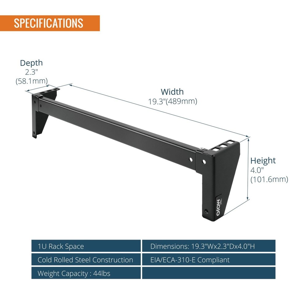 1U 19-Inch Foldable Vertical Rack Wall Mountable Patch Panel Bracket Server