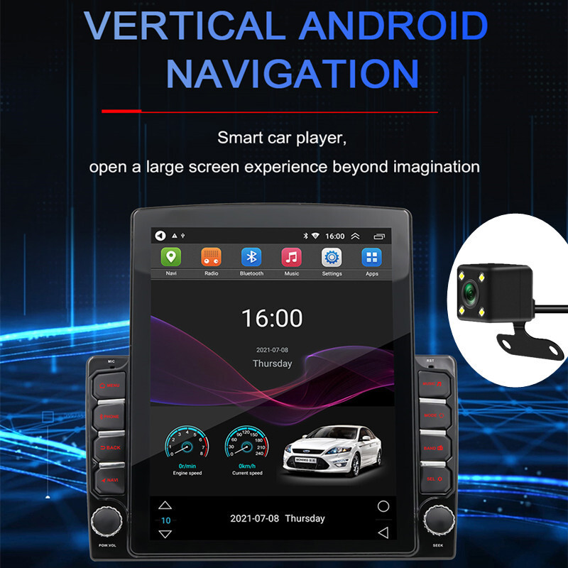 Car Radio 9.7" Multimedia Player Vertical Screen GPS Android Stereo With Camera