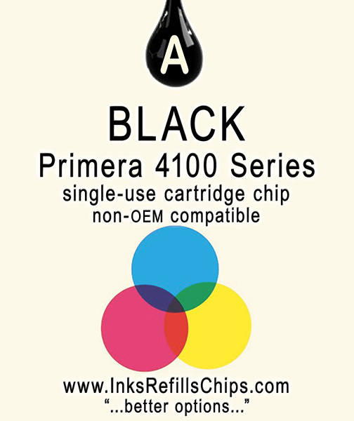Ink Refill Chips (4 Chips - Black - 53604 Compatible) for Primera 4100 series