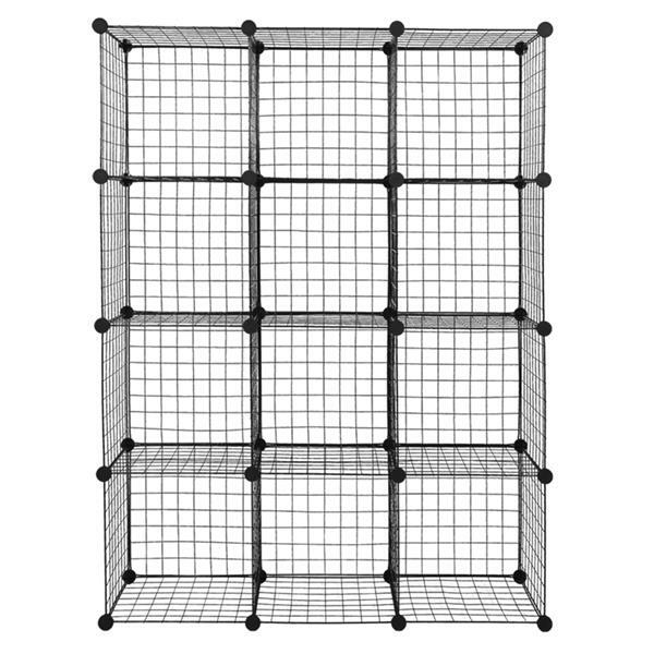 DIY Modular 12Cube Shelving Unit Modular Cubbies Mesh Grid Storage Multifunction