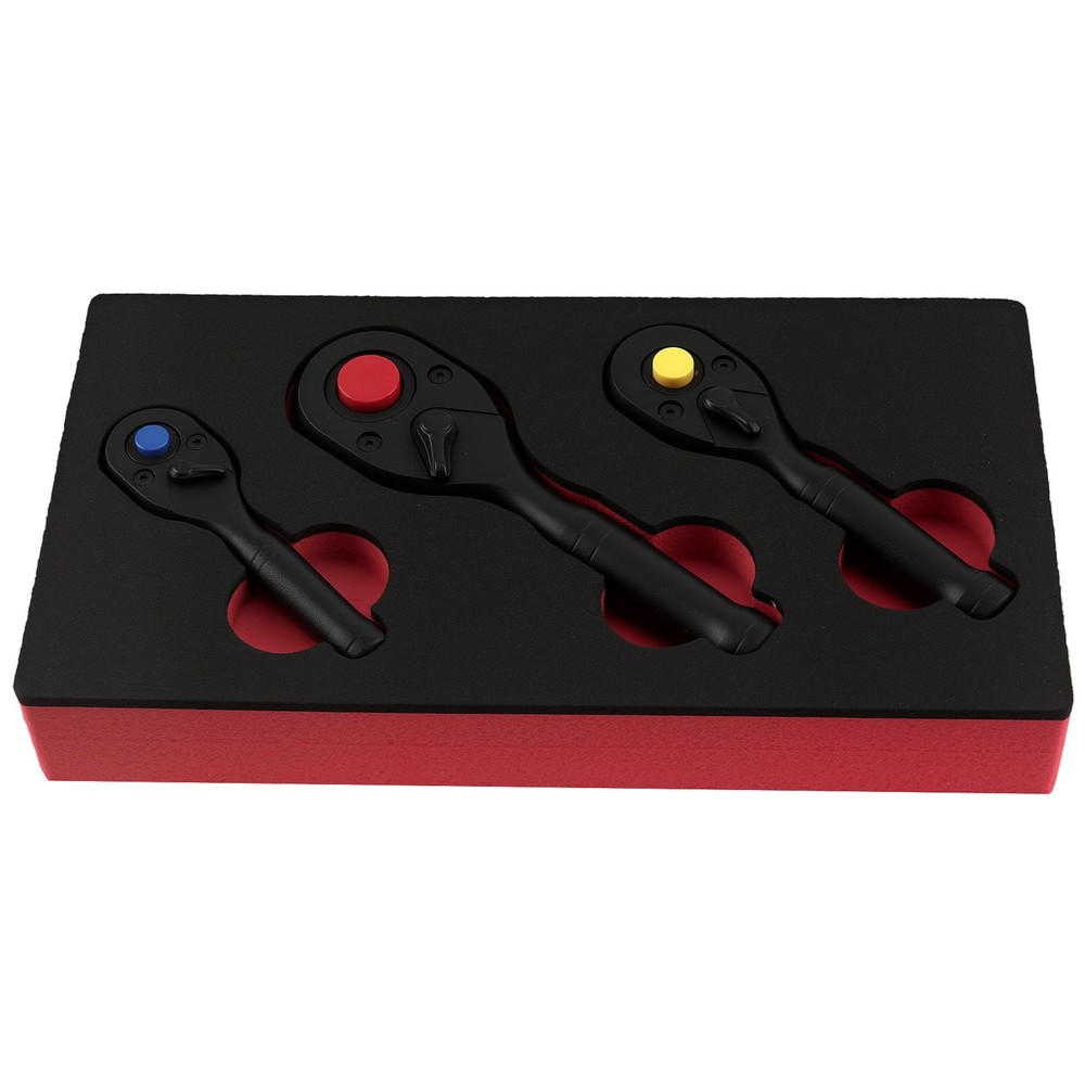 72 Teeth Ratchet Set 1/4 3/8 1/2 Drive Quick Release Socket Wrench Tool Kit
