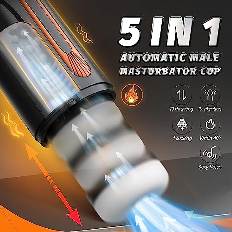 Automatic Male Masturbator Cup Thrusting & Sucking Vibrating Heating Lubricants
