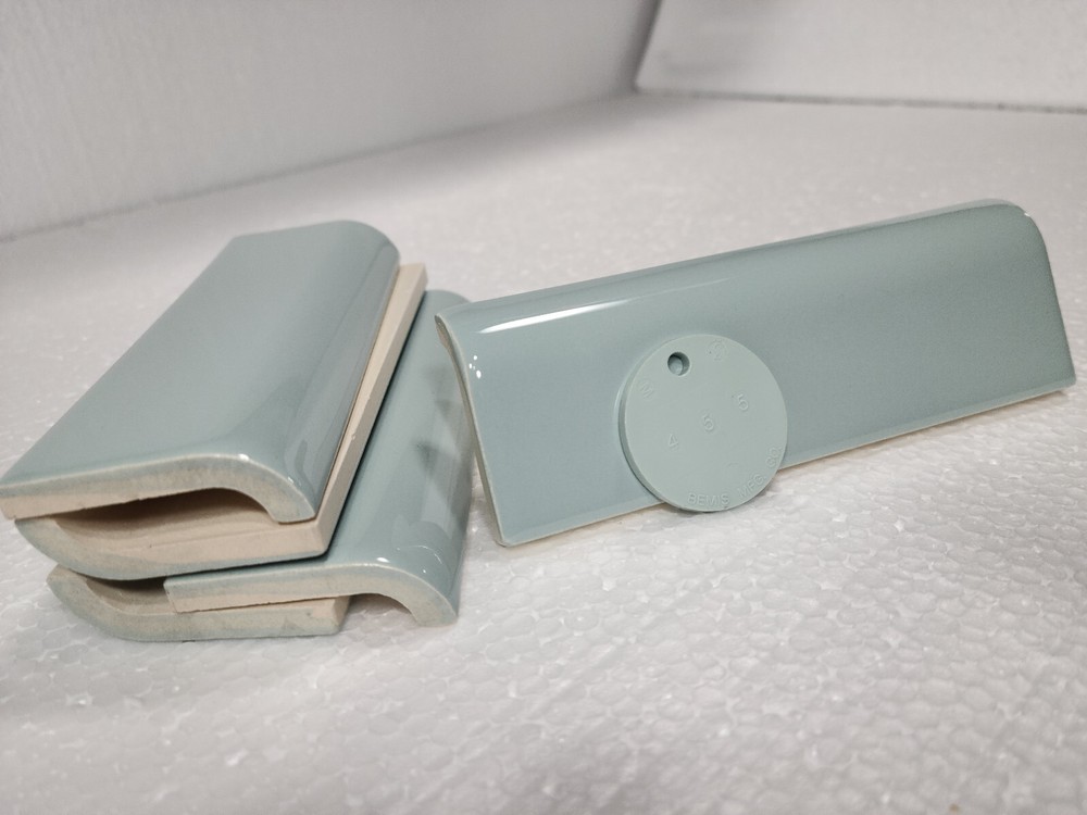 Seafoam Green Ceramic Tile Mud Cap Backsplash Subway Mudcap Mid Century Modern