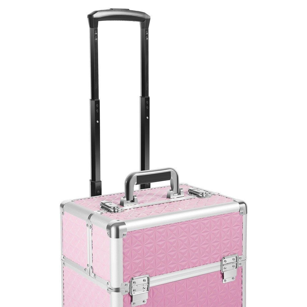 Professional Rolling Makeup Train Case Cosmetic Trolley Organizer Makeup Case