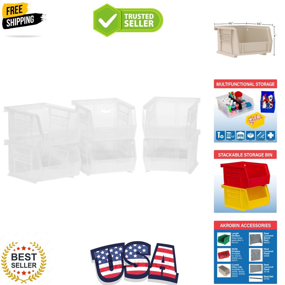 30210 AkroBins Plastic Storage Bins, Space-Saving Stackable Bins for Garage, ...