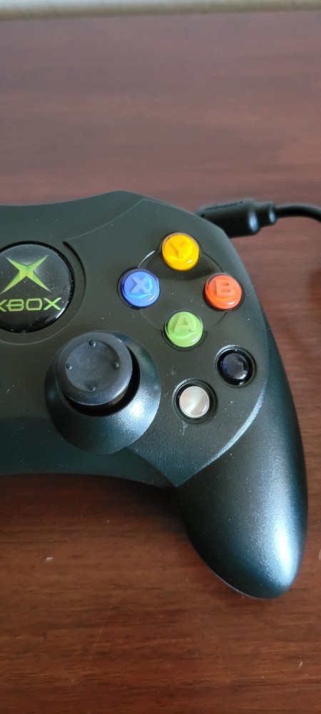 Original Xbox OEM S Type Black Controller With Breakaway Cable