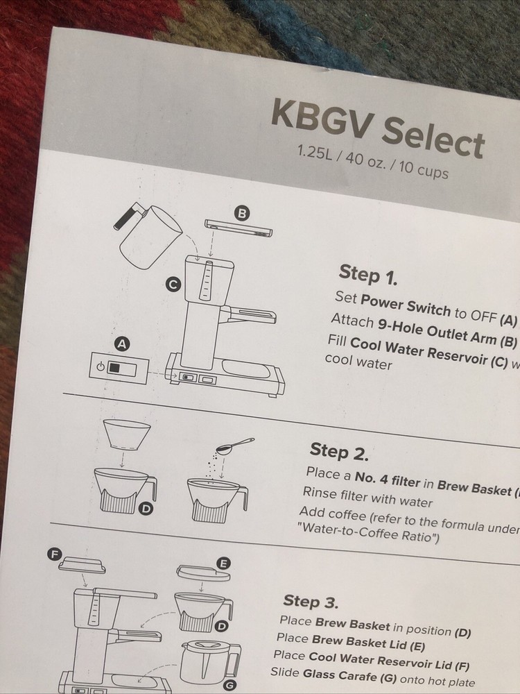 Technivorm MoccaMaster User Manual Instruction Sheet