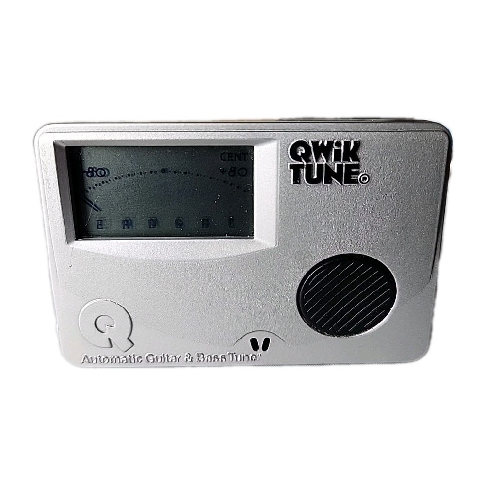 Qwik Tune Automatic Guitar & Bass Tuner Silver Tested Working