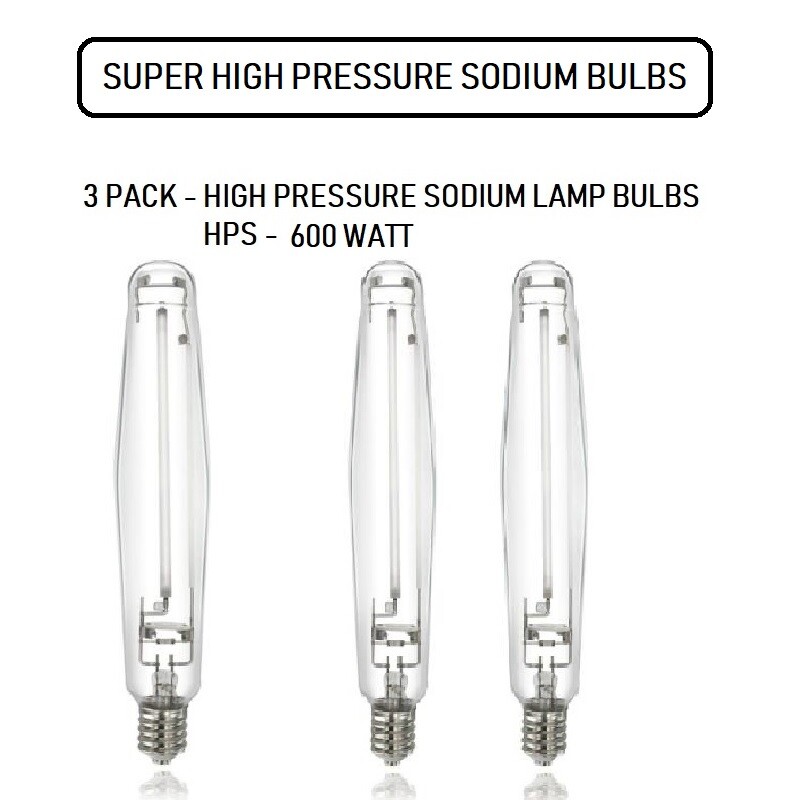 600-Watt Super HPS Grow Bulb, 3-Pack