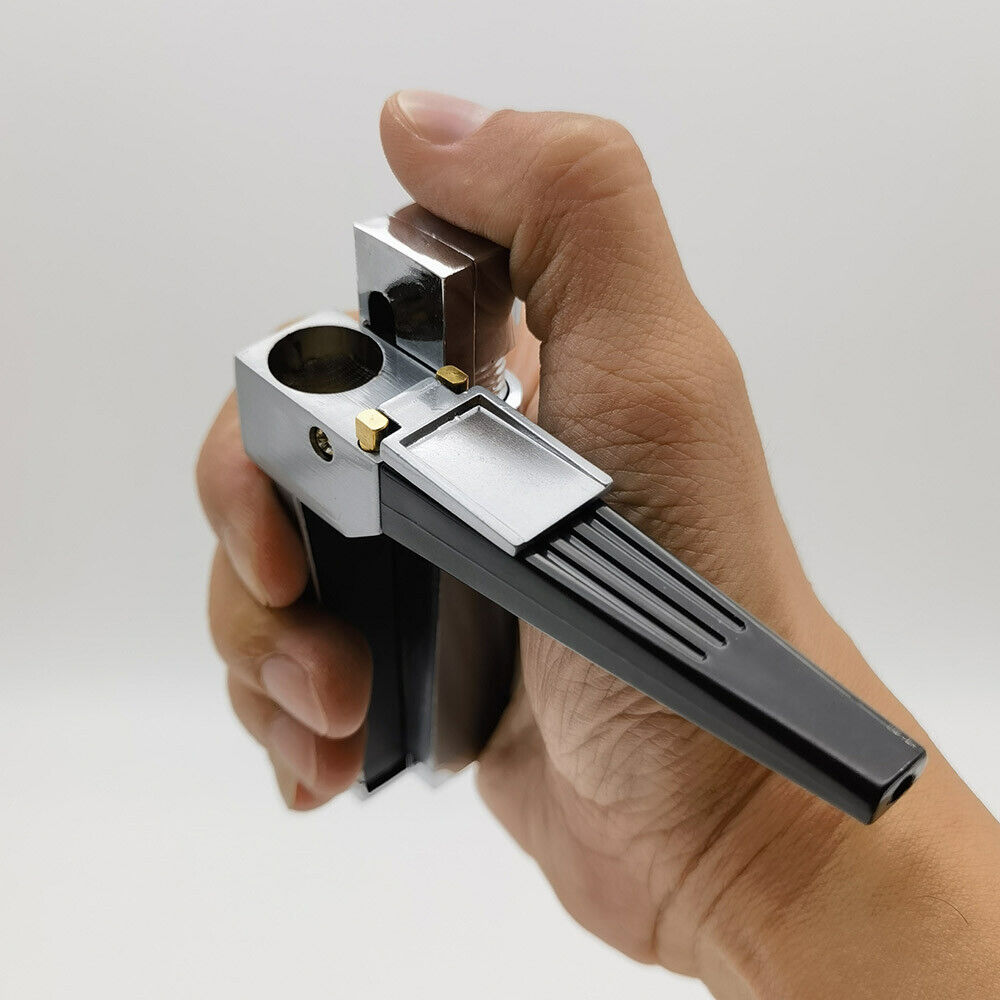 Foldable Metal Lighter Pipe Combination Portable Smoking Lighter 2 in 1 Sliver