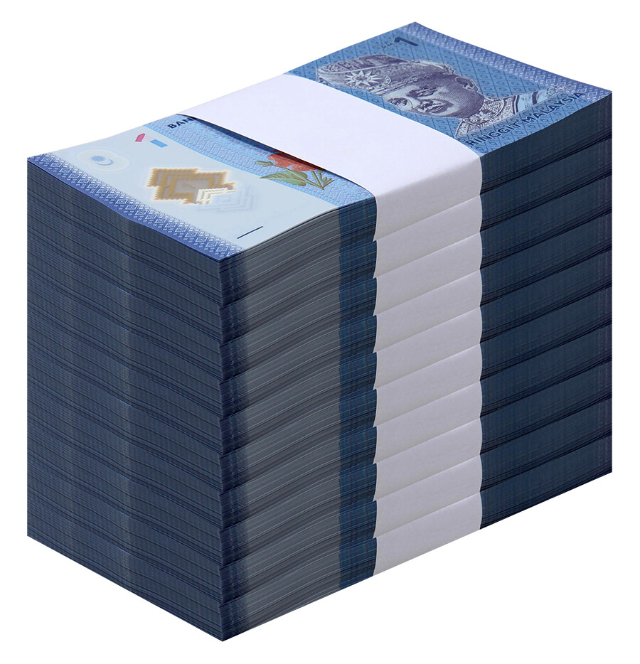 Malaysia 1 Ringgit, 2011 ND, P-51c, UNC, Polymer X 1000 PCS Brick