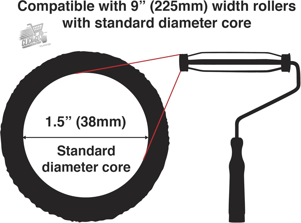9 Inch X 1.5" Soft Handle Paint Roller Frame Professio