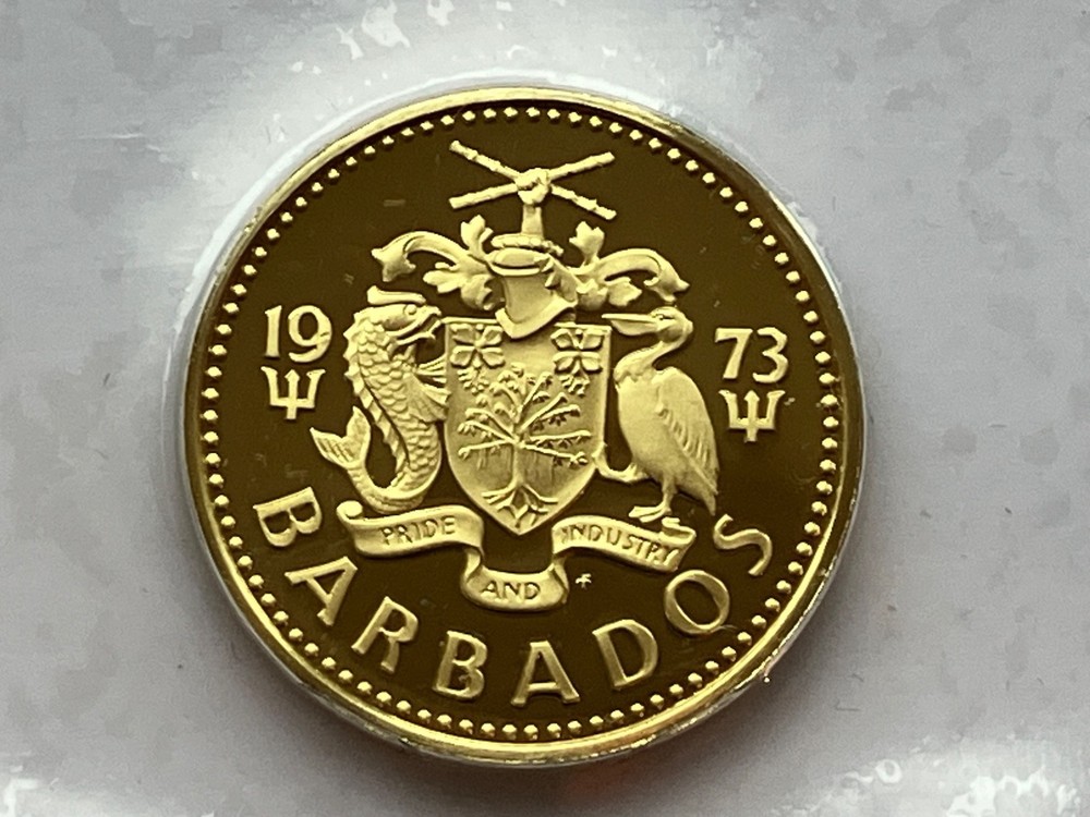 1973 BARBADOS Proof Five 5 Cent Coin
