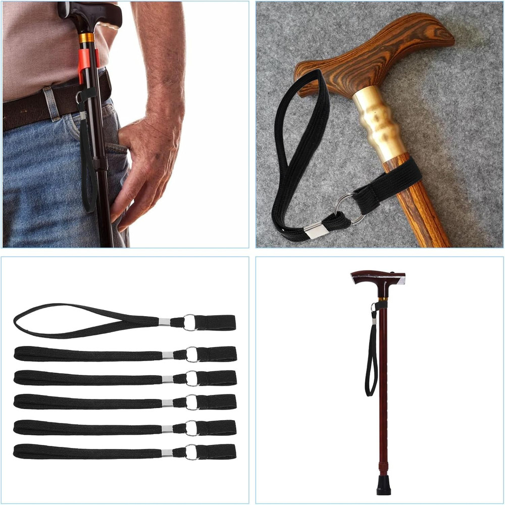 6 Pack Walking Cane Wrist Strap Replacement, Anti-Slip Elastic Trekking Pole Han
