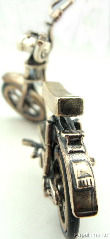 Solid Sterling Silver Miniature Bike Motorcycle #90
