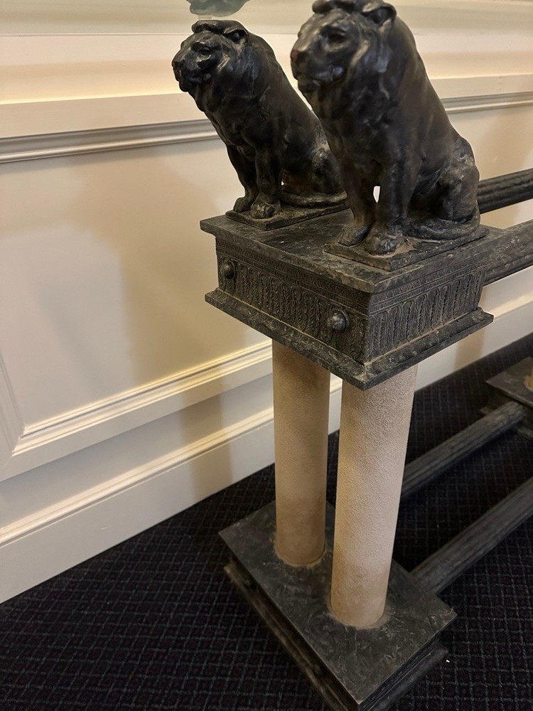 Mid 20th Century Black Lion Console Table