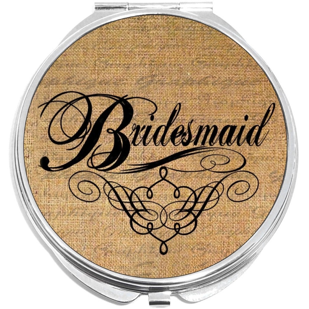 Bridesmaid Compact with Mirrors - Perfect for your Pocket or Purse