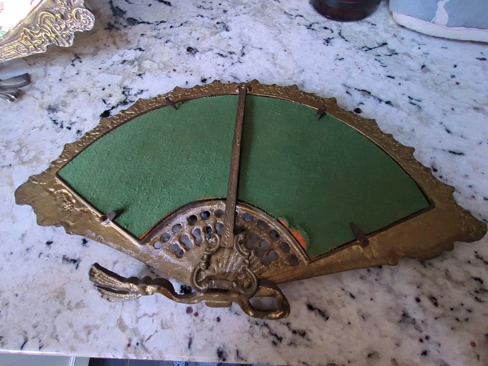 Vintage Brass Fan Mirror
